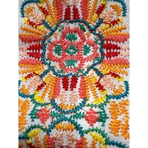 Chico’s multicolor floral embroidered sleeveless white gauze dress hi/low size 0 - Picture 7 of 12